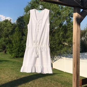 White sleeveless summer dress